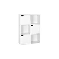 Librería Estante para Libros Estante de Almacenaje de Pared de 6 Cubos 3 Puertas Blanco 60 x 90 x 30 cm - details 10