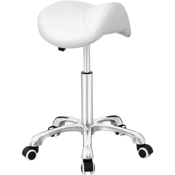 Taburete ergonómico para Esteticista para salón, Tatuaje, SPA, médico, Dentista (con Respaldo Ajustable, Negro) - 1