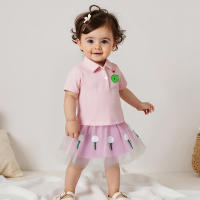Pudcoco, trajes de verano de 2 piezas para niños y niñas, Tops con estampado de campo de Golf de solapa de manga corta, conjuntos de falda de tul de corte A 6M-4T - details 6