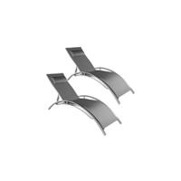 Tumbona Jardín Exterior de Aluminio, Tumbona Plegable con Reposacabezas, Parasol y Bolsillo Lateral, Tumbona Playa Reclinable en 6 Posiciones, Tumbona Piscina Resistente a Intemperie - Gris - details 9