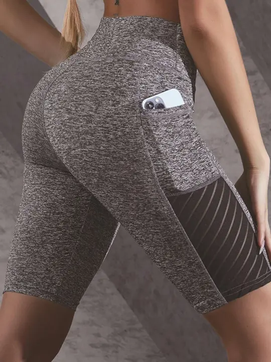 Pantalones de Yoga de Cintura Alta Largo hasta la Rodilla Aleva Hipos Corre Yoga - 1