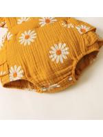 Verano recién nacido bebé niñas de 0 a 18 meses mameluco estampado de girasol sin mangas lindo mono de una pieza para niños - details 16