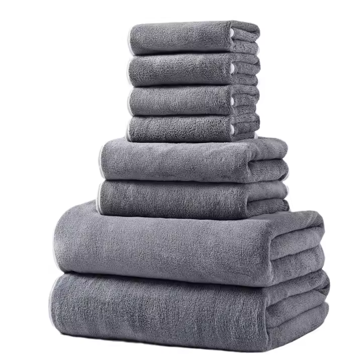 Juego de Toallas de 8 Piezas, 2 Toallas de Baño, 2 Toallas de Mano y 4 Paños de Lavado, suaves y Altamente Absorbentes - 1