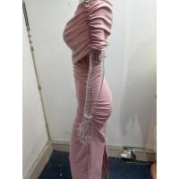 2025 vestido plisado de hombro de una palabra de primavera, falda de fondo dividida delgada y delgada, vestido, vestido largo - details 38