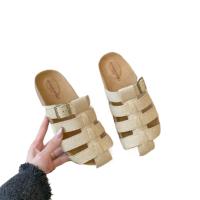 Zapatillas romanas con cabeza de bolso tejido hueco de suela gruesa para mujer, nuevas zapatillas retro versátiles de playa de un pedal - details 0