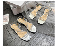 Sandalias Planas de Diamante Llamativo Estilo de Hada con Tacón Grueso Tamaño Pequeño - details 22