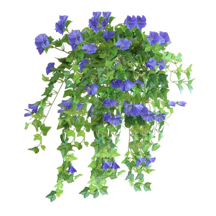 Verde - Flores Artificiales para Exterior - UV Resistente - Regalos de Vacaciones - Azul - 1