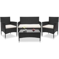 Conjunto de jardín exterior/muebles de jardín exterior con 2 sillones, 1 sofá y 1 mesa baja de plástico - details 0