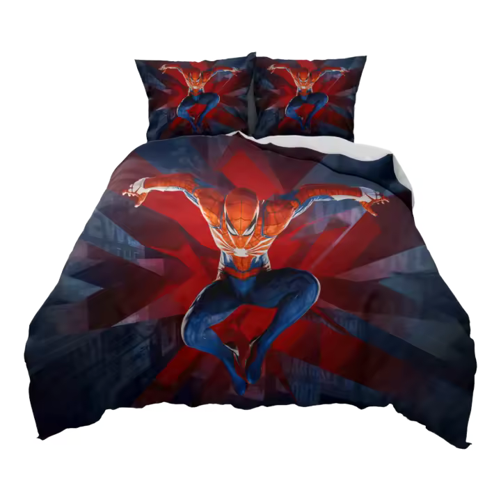 Funda nórdica de superhéroes Spider Man, juego de cama con estampado de dibujos animados para hombres, mujeres y niños, edredón suave - 1
