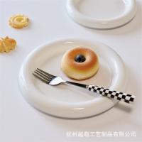 Plato de Cerámica de Alto Valor Blanco Puro, Estilo Ins, Postre Dudu, Desayuno Doméstico, Plato de Péndulo VLOG - details 2
