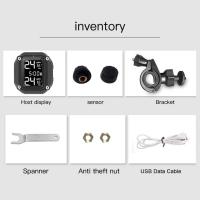 Sistema de supervisión de presión de neumáticos inalámbrico, TPMS con carga USB para motocicleta con 2 sensores externos, pantalla LCD Digital - details 14