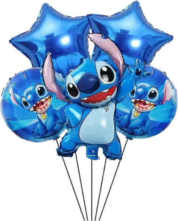 Globo de Aluminio para Fiesta de Lilo y Stitcher Decoración de Cumpleaños de Children's Party Stickers y Etiquetas - 1