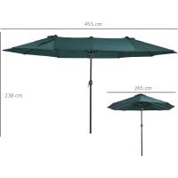 Parasol Doble para Jardín Sombrilla Gigante Anti UV con Manivela Tamaño 4,55x2,65x2,38 m Color Gris - details 42