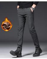 Pantalones de felpa de invierno para hombre, pantalones de negocios cálidos con cordón de terciopelo, gruesos, informales, elásticos - details 10
