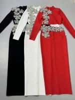 Conjunto de Vestido y Falda Mini de Manga Larga Estilo de Turtén Brillante con Diamantes - details 23