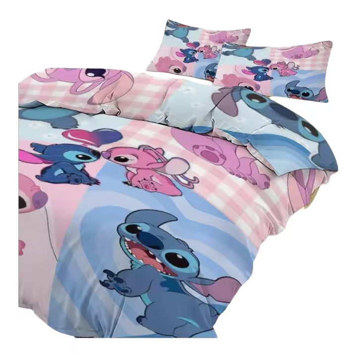 Juego de Ropa de Cama Ez38 Stitch Print Conjunto de 3 Piezas: Funda de Edredón, 2 Fundas de Almohada Diseño de Punto, Varios Tamaños Disponibles - 1