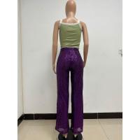 Moda femenina New -End Color sólido Pierna ancha con lentejuelas drapeadas Pantalones casuales para mujer - details 67