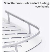 Estante esquinero para baño, organizador, cesta de pared plateada sin taladro - details 1