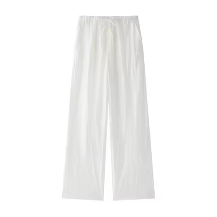 BUNO-Conjunto de camisa y pantalones de Jacquard para mujer, traje informal de media manga con solapa y botones, pantalones de pierna ancha, ropa de calle de verano - 1
