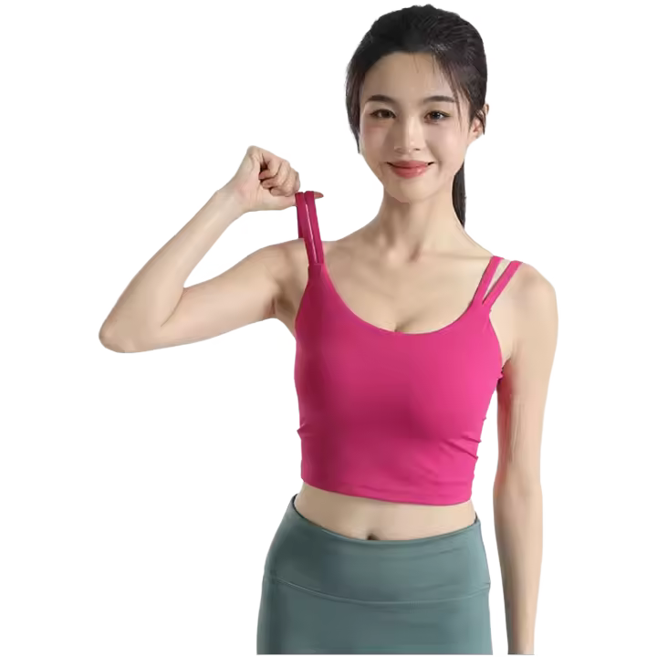 Sujetador Deportivo De Verano Para Mujer Con Espalda Nuca Integrada Y Shockproof Para Correr Y Yoga Top De Chaleco Vestido Exterior - 1