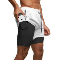 Pantalones Cortos Deportivos Ligeros y Secado Rápido Doble Capa para Entrenamiento en Gimnasio y Correr Ropa de Verano para Hombres - details 4