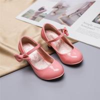 Zapatos de tacón alto para niña, calzado de princesa con pajarita de Color liso, de cuero, versátil, a la moda, para fiesta y boda, primavera y otoño - details 5