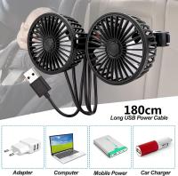 Ventilador para asiento trasero de coche, reposacabezas alimentado por USB de doble cabezal, 3 velocidades y rotación de 360 ° - details 3