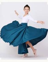 Falda Flamenco para niña, española, vesti largo danza del vientre, oscilante grande, falda gitana rendimiento de Color - details 12