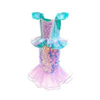 AmyStylish Niñas Princesa Sirena Ariel Cosplay Halloween Fiesta de Cumpleaños Verano Playa Vacaciones Vestido - details 32