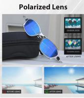 Gafas de sol polarizadas para hombre y mujer, lentes de metal Retro, a la moda, de lujo, para conducir, pescar, viajar, Golf, bicicleta - details 2