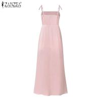 ZANZEA-vestido elegante de playa para mujer, vestido de tirantes finos para mujer, vestidos de fiesta elegantes, vestido veraniego de satén liso 2025 - details 5