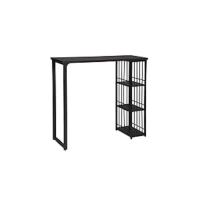 Mesa de Bar y 2 Taburetes Muebles de Bistro de Comedor para Salón Estructura de Metal, MDF 120x40x100cm Negro - details 11