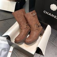 Botas de moda para mujer, zapatos de tacón bajo, informales, estilo callejero, martin - details 1