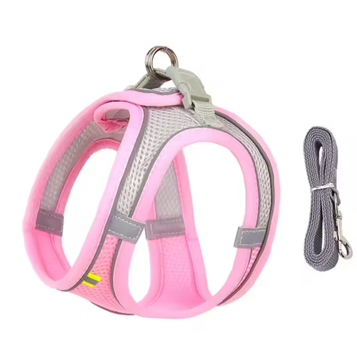 Conjunto de arnés ajustable para perros y gatos, chaleco para cachorros, Bulldog Francés, Chihuahua, Collar para perros pequeños, correa para mascotas - 1