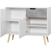 Buffet 2 Puertas 1 Cajón Almacenaje Estudio Dormitorio Estilo Morno 98x39x815 cm Blanco - details 0