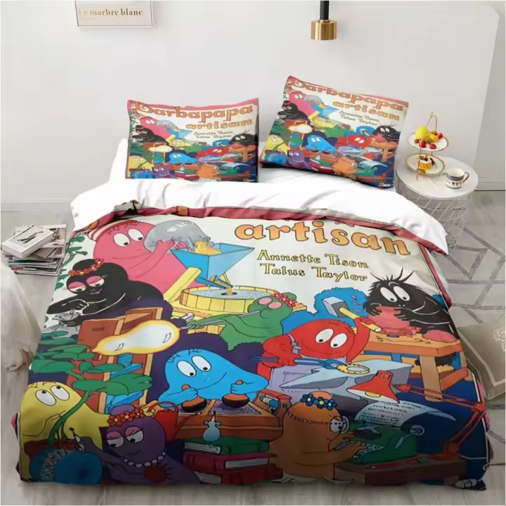 Conjunto de Cama de Poliéster Personalizable Diseño de Papá Noe para Niños y Adultos - 1