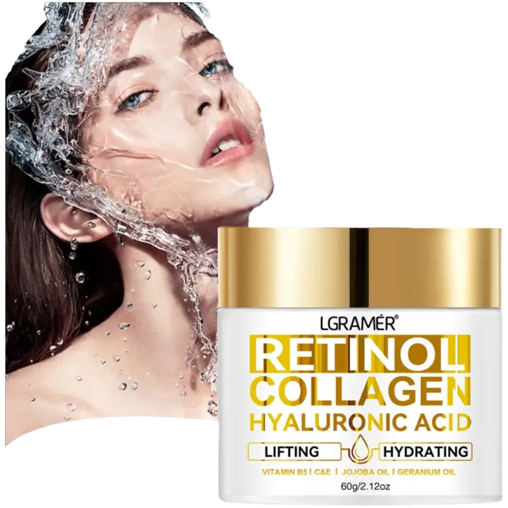 Crema Facial de Retinol Hidratante y Removedor de Arrugas Colágeno Hialurónico - 1