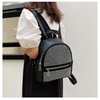 Mochila casual simple, moderna y de gran capacidad, diamantes de imitación de gas extranjero, bolsa de gas extranjero. - details 12