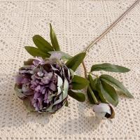 Ramo de flores de peonía artificiales de 2 cabezas hecho a mano simulación exquisita peonía ramas de peonía de seda realista decoración del banquete de boda - details 4