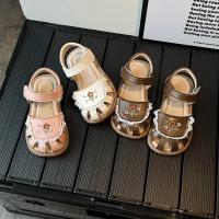 Sandalias de verano para niña, zapatos de playa de encaje con flores dulces, estilo francés, suela suave, 2024 - details 1