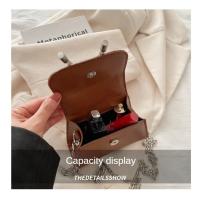 Mini bolsa de hombro con cordones para mujeres, correa de hombro para mujeres, solapa de cuero PU, cadena, moda - details 5