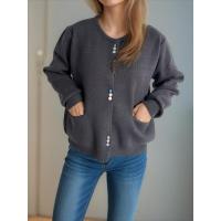 Suéteres de punto holgados de estilo coreano con cuello redondo para mujer, novedad de otoño 2024 - details 16