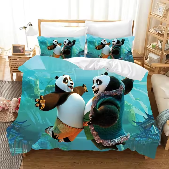 Funda de Edredón Kung Fu Panda Po Impresión Digital 3D Textil de Hogar Suave 100% Poliéster - 1
