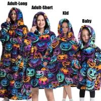 Sudaderas con capucha de gran tamaño para niños y mujeres, sudaderas con capucha de Panda, oso, aguacate, León, dibujos animados, Halloween, familia, mantas largas de TV, invierno, nuevo - details 13