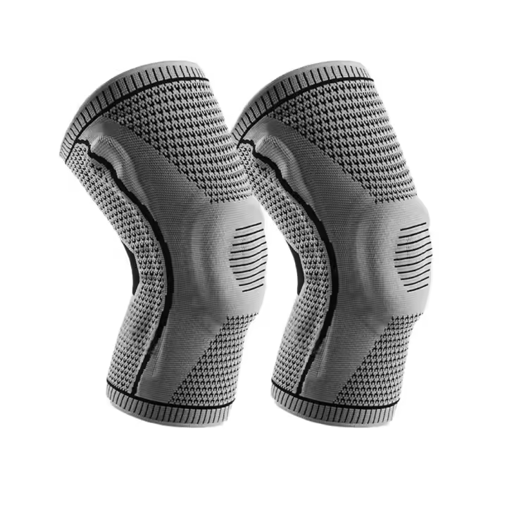 Rodilleras de silicona de alta elasticidad, soporte para codo, rodilleras deportivas transpirables, cubiertas para piernas, rodilleras de compresión para Yoga, 1 par - 1