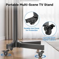 Soporte TV Ruedas para Pantallas de 23 a 60 Pulgadas, Soporte TV Suelo Ajustable en Altura con Estante, Soporte TV Movil Compatible con VESA 50x50mm a 400x400mm, Capacidad 40kg, Negro - details 4