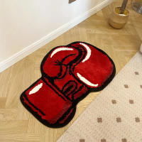 Alfombra De Boxeo Roja Para Dos Manos Alfombra Antideslizante Para Sala De Estar Alfombra De Dormitorio Estilo Chic Para El Pasillo Decoración Aestética Para El Hogar - details 3
