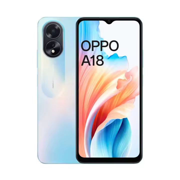 OPPO A18 4G 128GB+4GB RAM PANTALLA 6.56'' HD+ CÁMARA TRASERA DUAL 8MP FRONTAL 5MP ANDROID WIFI 3 BLUETOOTH 5.3 BATERÍA 5.000 MAH CONECTOR MICROUSB SMARTPHONE TELÉFONO MÓVIL LI - 1