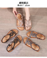 Sandalia Plana Mujer 2025 Punta Redonda con Cristales - Diseño Transpirable Boho Chic, Zapatos de Verano Cómodos para Playa, Fiesta y Diario, Moda Primavera-Verano - details 9