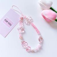 Cuerda colgante para teléfono, cordón para teléfono, colgante de cuentas acrílicas rosas, abalorio para teléfono, cordón de mano para muñeca, correa de mano, correas para teléfono móvil - details 0